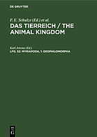 Das Tierreich / The Animal Kingdom : Eine Zusammenstellung und Kennzeichnung der rezenten Tierformen / A Compilation and Characterization of the Recent Animal Groups. Mit Tlbd 113 abgeschlossen