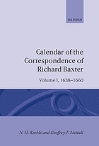 Calendar of the correspondence of Richard Baxter