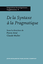De la syntaxe à la pragmatique : actes du colloque de Rennes, Université de Haute-Bretagne