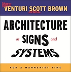 Architecture as signs and systems : for a mannerist time