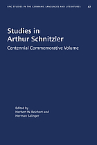 Studies in Arthur Schnitzler; centennial commemorative volume