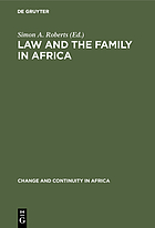 Law and the family in Africa