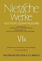 Werke. Kritische Gesamtausgabe