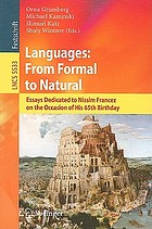 Languages: from formal to natural : essays dedicated to Nissim Francez on the occasion of his 65th birthday