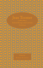 Jean Toomer : selected essays and literary criticism