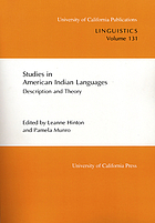 Studies in American Indian languages : description and theory