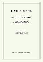 Natur und Geist Vorlesungen Sommersemester 1927