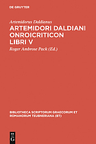 Artemidori Daldiani Onirocriticon libri v