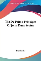 The De Primo Principio of John Duns Scotus : a revised text and a translation