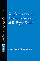 Supplement to the Thesaurus syriacus of R. Payne Smith