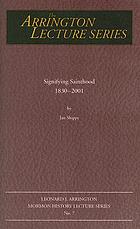 Signifying sainthood, 1830-2001