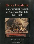 Henry Lee McFee and formalist realism in American still life, 1923-1936