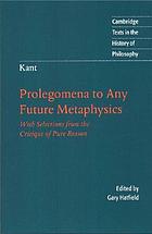 Prolegomena to any future metaphysic