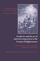 Aesthetics and the art of musical composition in the German Enlightenment : selected writings of Johann Georg Sulzer and Heinrich Christoph Koch