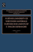 Further University of Wisconsin materials : further documents of F. Taylor Ostrander