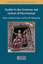 Studies in the grammar and lexicon of neo-Aramaic