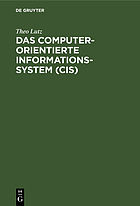 Das computerorientierte Informationssystem (CIS) eine method. Einf