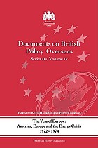 Documents on British policy overseas. America, Europe and the energy crisis, 1972-1974