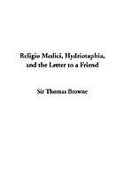 Religio medici, Hydriotaphia, and the letter to a friend