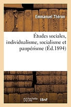 Études sociales : individualisme, socialisme et paupérisme