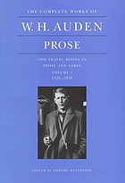 Prose and travel books in prose and verse / 1. 1926-1938
