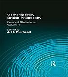 Contemporary British philosophy; personal statements