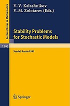 Stability problems for stochastic models : proceedings of the international seminar, held in Suzdal, Russia, Jan. 27-Feb. 2, 1991