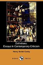 Definitions; essays in contemporary criticism