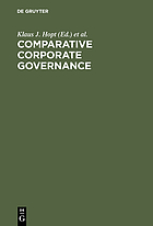 Comparative corporate governance : essays and materials