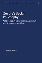 Goethe's social philosophy as revealed in Campagne in Frankreich and Belagerung von Mainz