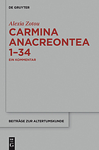 Carmina anacreontea 1-34 : ein Kommentar