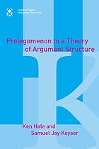 Prolegomenon to a theory of argument structure