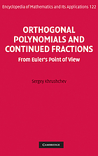 Orthogonal polynomials and continued fractions : from Euler's point of view