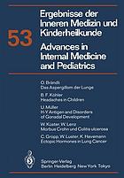 Ergebnisse der Inneren Medizin und Kinderheilkunde/Advances in Internal Medicine and Pediatrics : Neue Foige