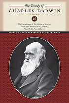 The foundations of the Origin of species : two essays written in 1842 and 1844