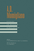 A. D. Momigliano : studies on modern scholarship