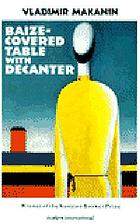 Baize-covered table with decanter