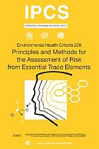 Principles and methods for the assessment of risk from essential trace elements