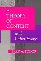 A theory of content and other essays