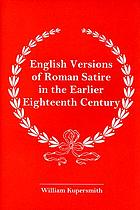 English versions of Roman satire in the earlier eighteenth century