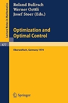 Optimization and optimal control : proceedings of a conference held at Oberwolfach, November 17-23 1974