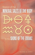 Relation of the mineral salts of the body to the signs of the zodiac