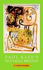 Paul Klee's pictorial writing