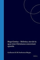 Meletius, sive, De iis quae inter Christianos conveniunt epistola