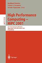 High performance computing : HiPC 2001 : 8th international conference, Hyderabad, India, December 17-20, 2001 : proceedings