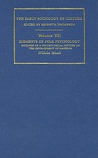 Elements of folk psychology; outlines of a psychological history of the development of mankind