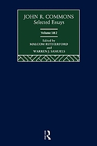 John R. Commons selected essays. Volume II