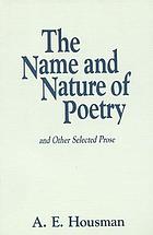 The name and nature of poetry