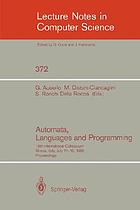 Automata, languages, and programming : 16th international colloquium, Stresa, Italy, July 11-15, 1989 : proceedings