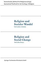 Religion und Sozialer Wandel Und andere Arbeiten